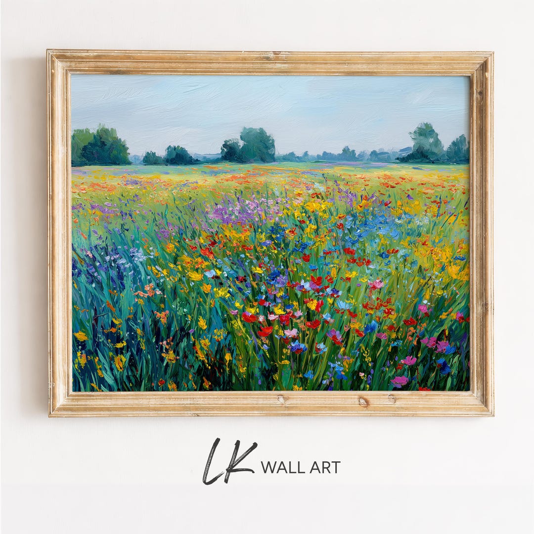 Wildflower Meadow Print – Floral Field Wall Art Printable - Etsy
