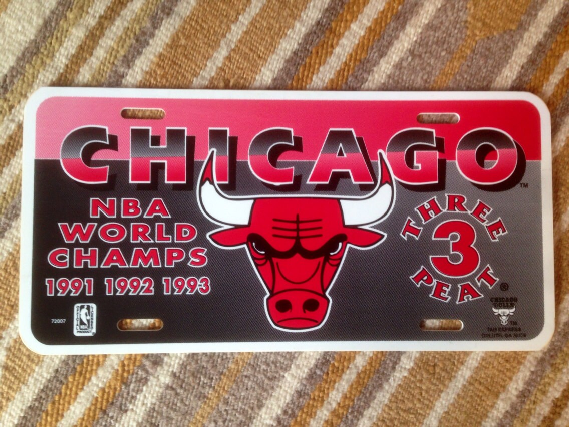 1993 Chicago Bulls 3peat license plate Etsy