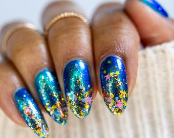 Petal Rain | gold multicolor glitter topper