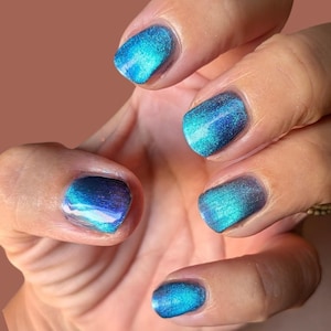 Rain Spell | Teal to Midnight Blue magnetic nail polish | Wildland Firefighter Fund