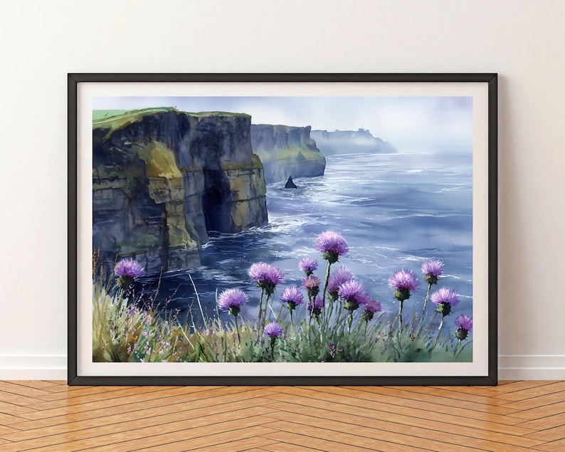 Cliffs of Moher Watercolor Print: Irish Coastal Art