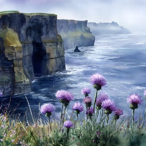 Cliffs of Moher Watercolor Print: Irish Coastal Art
