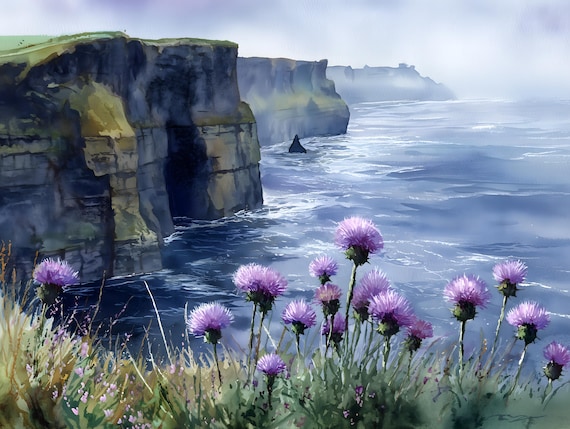 Cliffs of Moher Watercolor Print: Irish Coastal Art