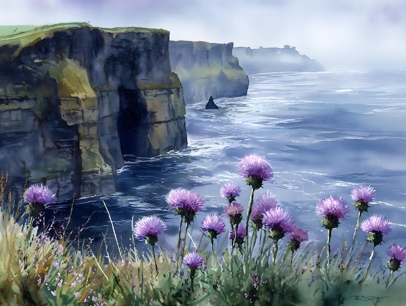 Cliffs of Moher Watercolor Print: Irish Coastal Art