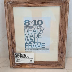 Vintage 8x10 Genuine Hardwood Wall Frame by North American Enclosures - NOS Still in Original Plastic Wrapper
