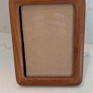 Vintage Mid-Century Modern Teak Wood 5x7 Picture Frame with Rounded Corners