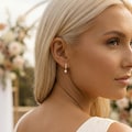 Sterling Silver Dainty Pearl Drop Earrings, Minimalist Bridal Earrings, Bridesmaid Gift