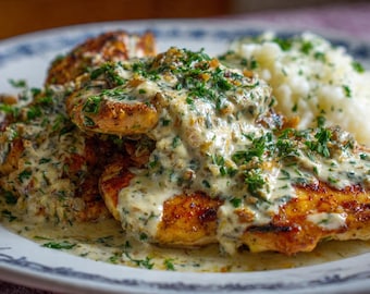 Descargar la mejor receta de pollo turco con salsa blanca cremosa.