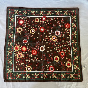 Vintage Brown Floral Scarf