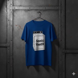 T-shirt Officiel Sonic Youth - Album Washing Machine, Logo Bande, Couleur Bleue Pour Homme (toutes Tailles)