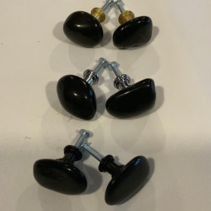 Polished Black Stone Cabinet pulls 3 finishes