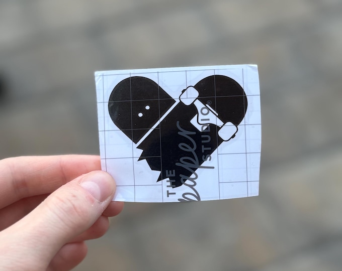 Broken heart skateboard vinyl sticker