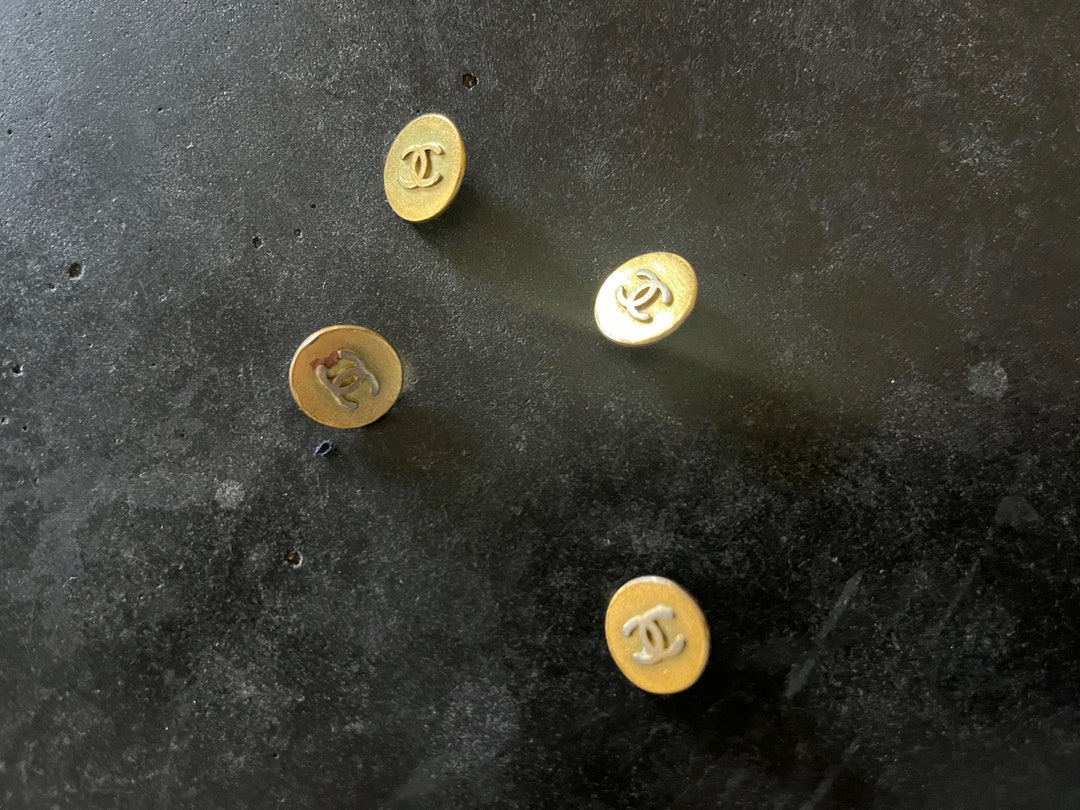 Cc Button One Vintage CHANEL Shiny CC Button Circa 1990's - Etsy