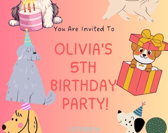 Custom Dog Birthday Invitation