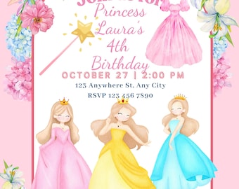 Custom Princess Birthday Invitation