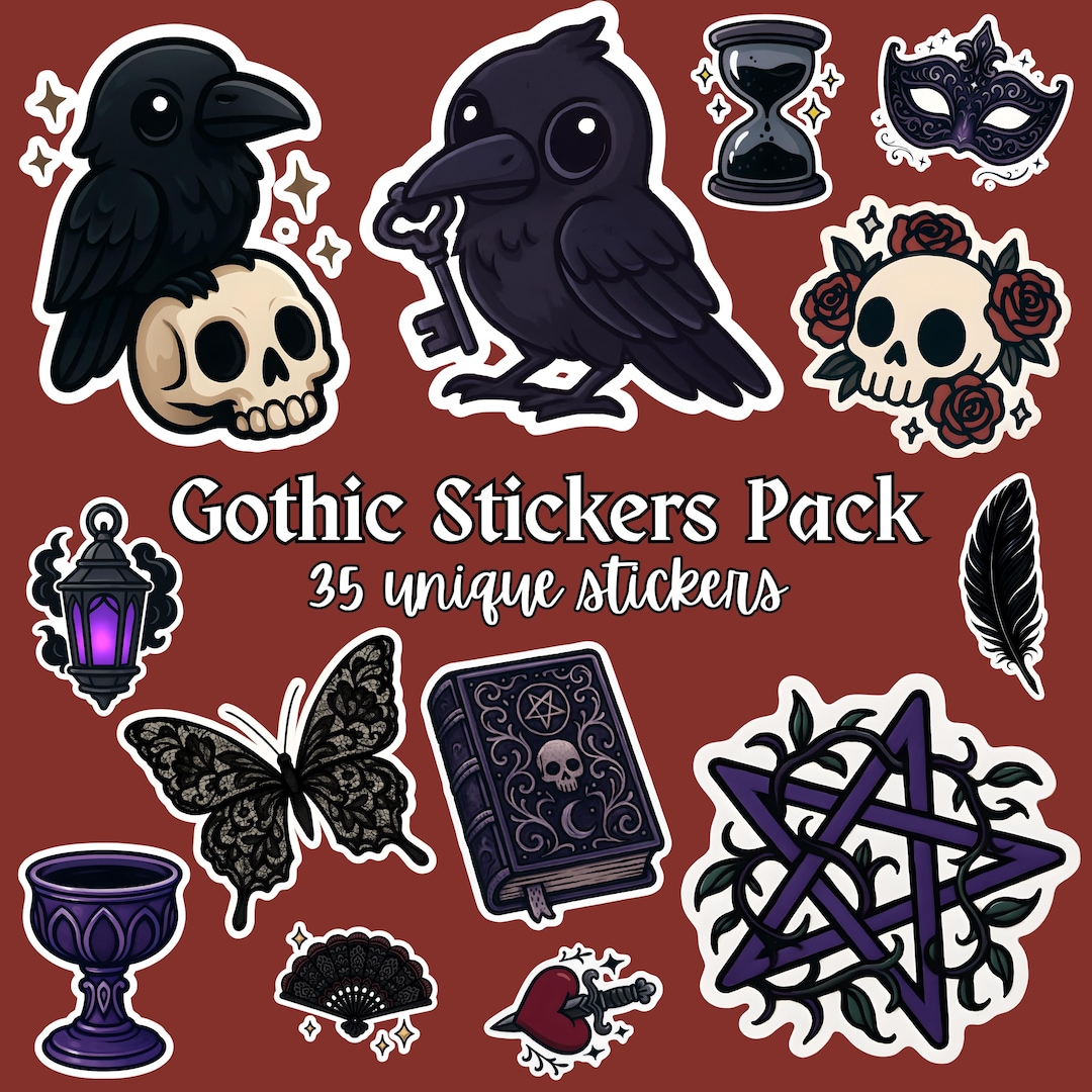 Gothic Dark Aesthetic Digital Stickers Cute Stickers for Digital ...