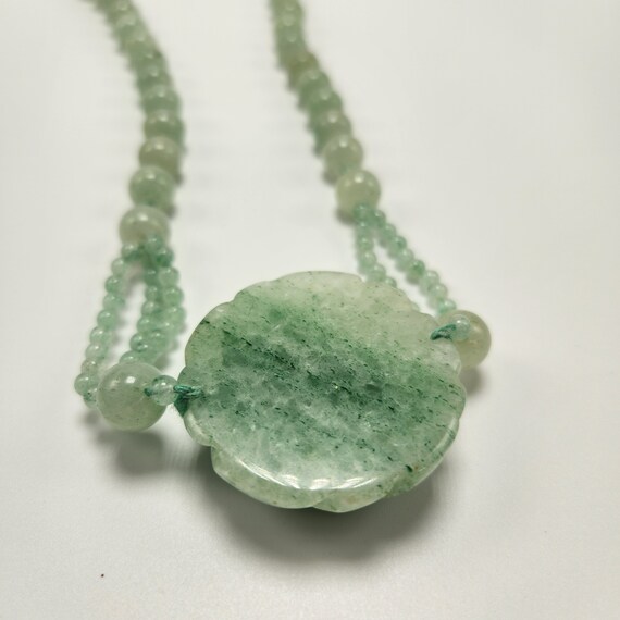 Jade Necklace / Jadeite / 15" Long / Round Beads … - image 2