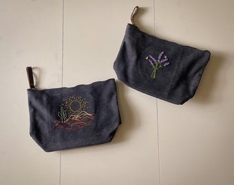 Hand Embroidered Makeup Bags