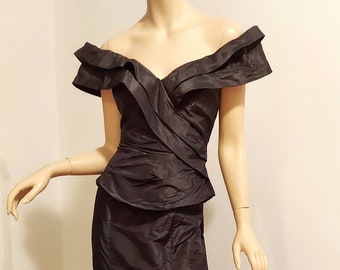 Rose Taft  Couture Silk Taffeta  Gown Mermaid Tulle
