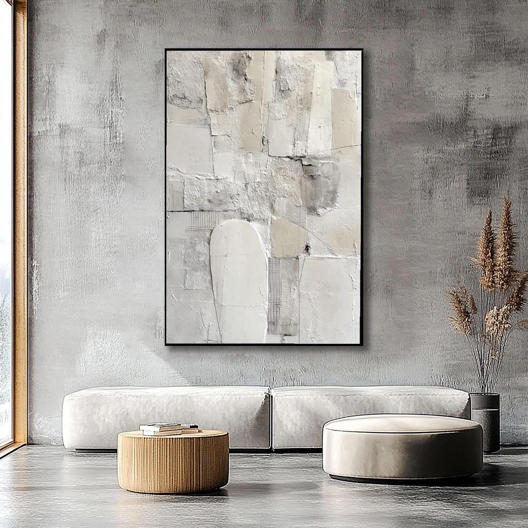 Textured Abstract Wall Art Neutral Color Palette Oil Painting ...