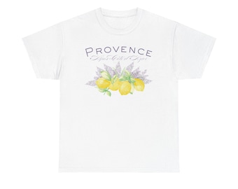 Camiseta con estampado de limones provenzales: estilo viajero vintage francés