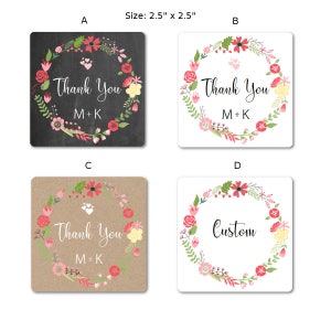 Thank You Stickers - Thank You Labels - Custom Stickers - Chalk Board Thank You - Personalized Stickers - Favor Stickers,  Set of 24