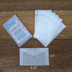 Enveloppes pour billets de loterie, enveloppes pour cartes-cadeaux, lot de 50 ou 100 enveloppes pour cartes à gratter, biodégradables, compostables, recyclables