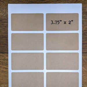 Etiquetas Imprimibles - Etiquetas Rústicas - Pegatinas Kraft Marrón - Etiqueta de Dirección Imprimible - Etiqueta de Producto Ecológico, Juego de 16