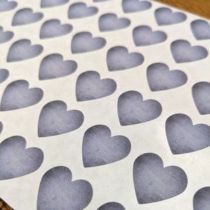 autocollant coeur gris vintage, mini autocollants coeur - lot de 108
