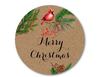 Christmas Sticker, Custom Christmas Stickers Set of 24 - Made to Order