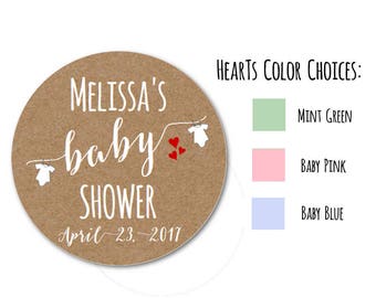 Baby Shower Stickers, Baby Shower Labels, Custom Stickers Set of 24