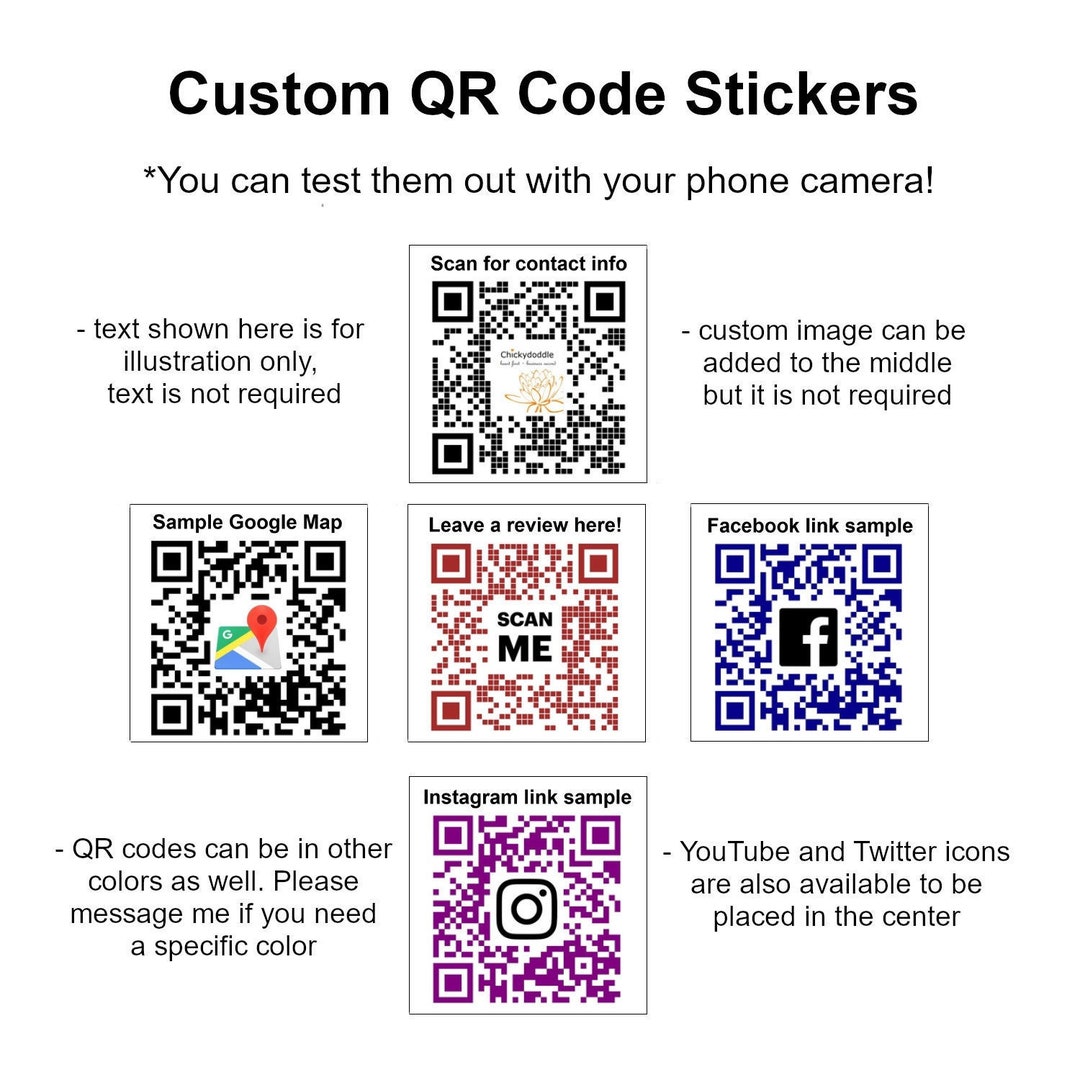 Custom QR Code Stickers - QR Code Logo Stickers - QR Code Map Stickers ...