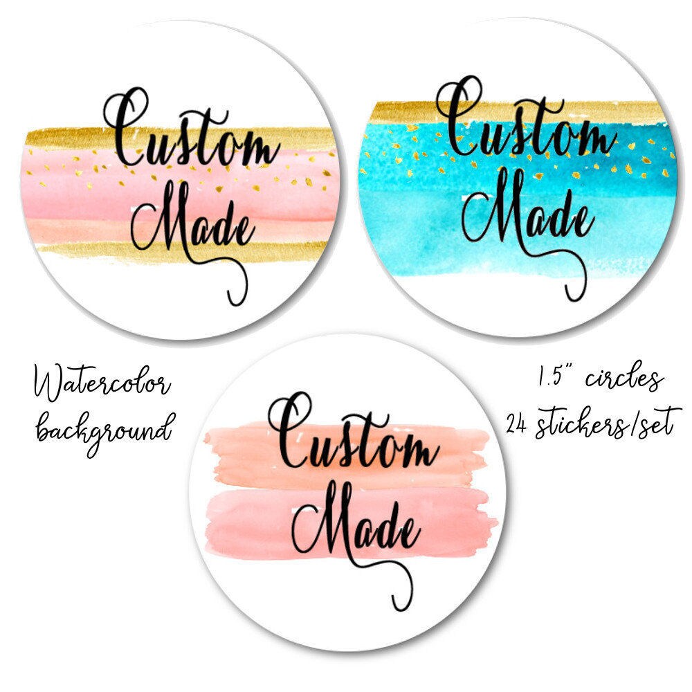 Watercolor Stickers - Custom Made Stickers - Peach and Gold Stickers …