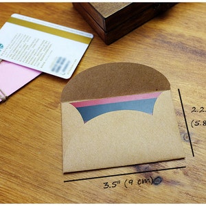Mini Kraft Envelopes, Kraft Envelope, Business Card Holder, Gift Card Holder Set of 25 image 2