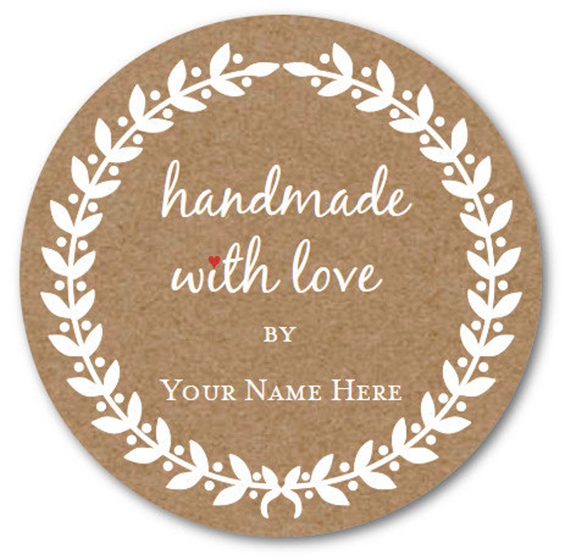 Handmade with LOVE Stickers Custom Circle Sticker Custom Jar | Etsy