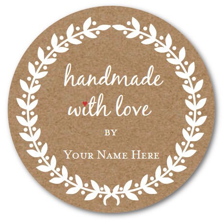 Handmade with LOVE Stickers Set, Custom Circle Sticker, Custom Jar La…