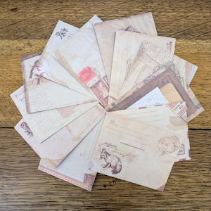 Vintage Design Mini Envelopes - Set of 12