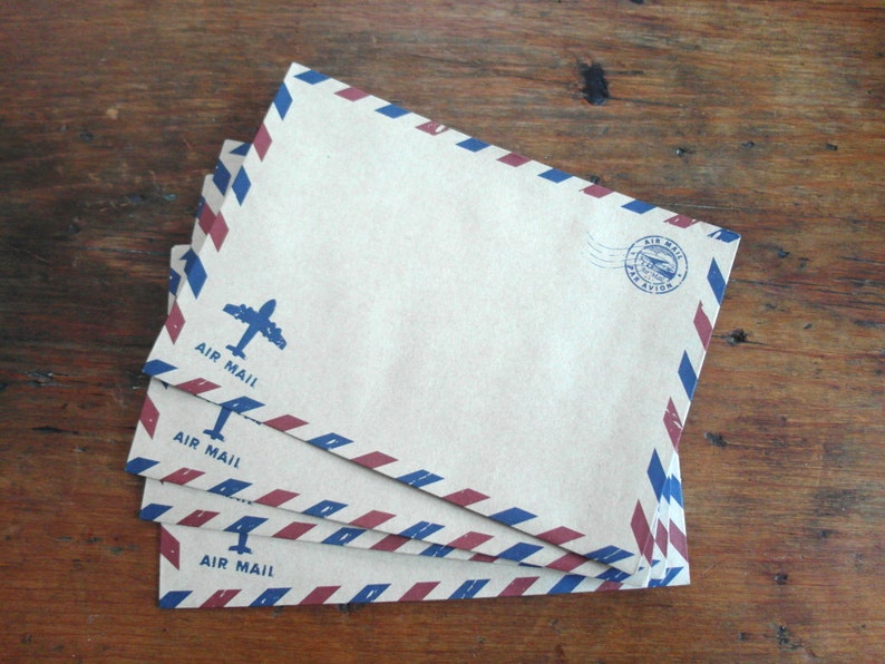 Airmail Envelopes Vintage Style Envelopes Kraft Envelopes Air Mail Envelopes Set of 20 image 2