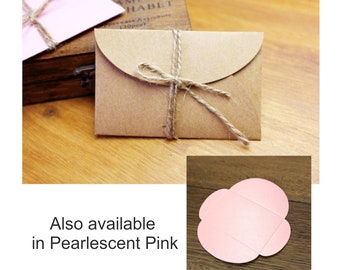 Mini Kraft Envelopes, Kraft Envelope, Pink Business Card Holder, Gift Card Holder, Pink Gift Card Holder - Set of 25