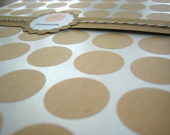 1 Inch Circle Sticker, Round Kraft Sticker - Set of 63