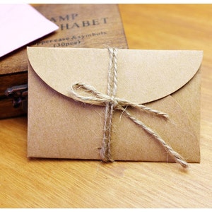 Mini Kraft Envelopes, Kraft Envelope, Business Card Holder, Gift Card Holder Set of 25 image 1