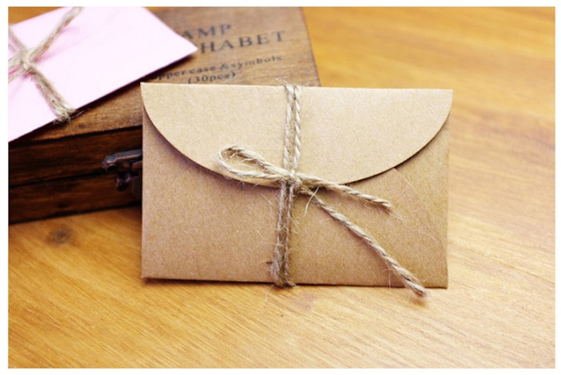 Mini Kraft Envelopes, Kraft Envelope, Business Card Holder, Gift Card Holder Set of 25 image 1