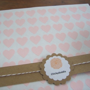 Autocollants coeur rose, mini autocollants coeur - 3/4" x 3/4"