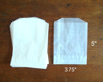 Recyclable, Compostable, Biodegradable Glassine Bags - Grease Resistant Bags - Favor Bags - Soap Bag - Food Bag, Set of 50 (3.75" x 5")