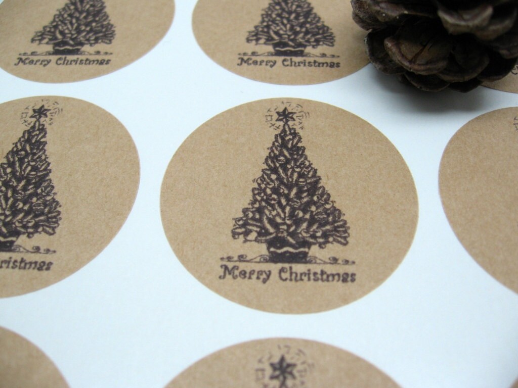 Christmas Stickers, Merry Christmas Seals - Set of 30