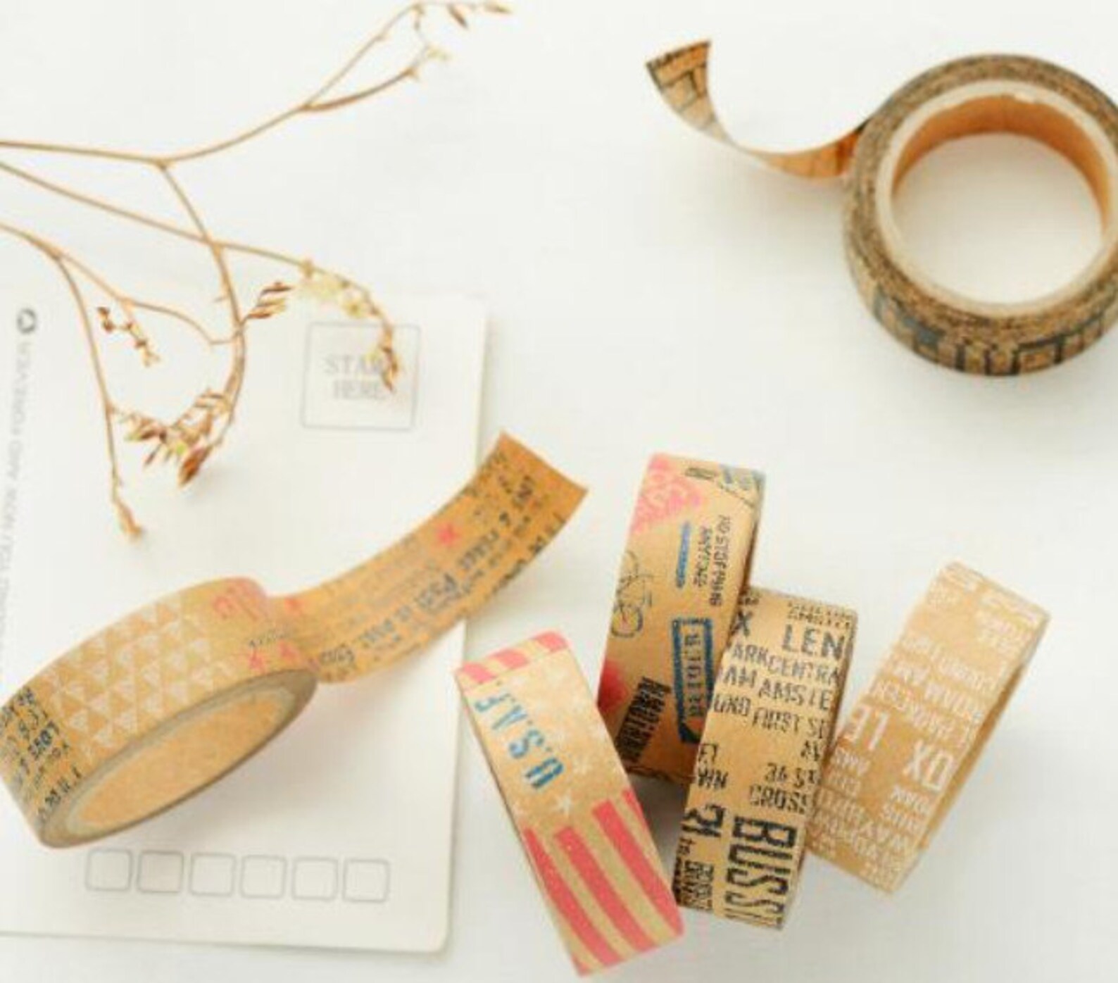 Kraft Paper Washi Tape Retro Style Washi Tape Love and Etsy