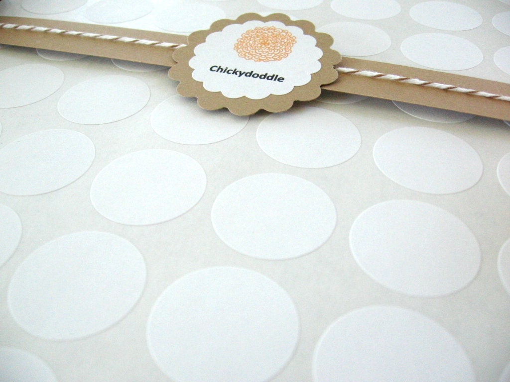 Circle Stickers, 1 inch Stickers, White Round Stickers