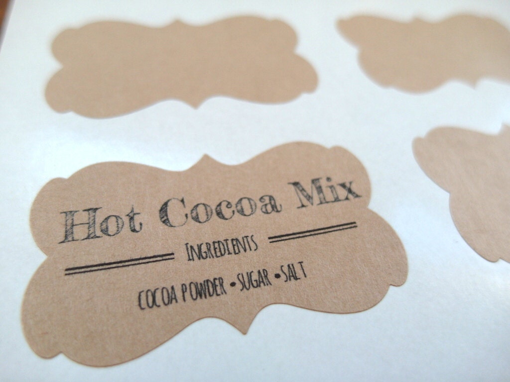 Kraft Label, Kraft Sticker, Custom Kraft Stickers - Set of 18