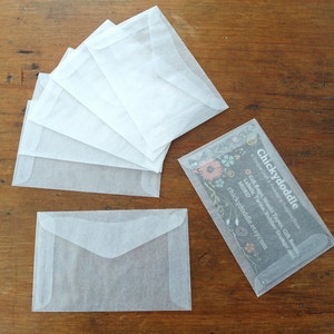 Mini enveloppes en verre, enveloppes pour cartes de visite, porte-cartes cadeau, lot de 50 ou 100 - Biodégradable, compostable, recyclable
