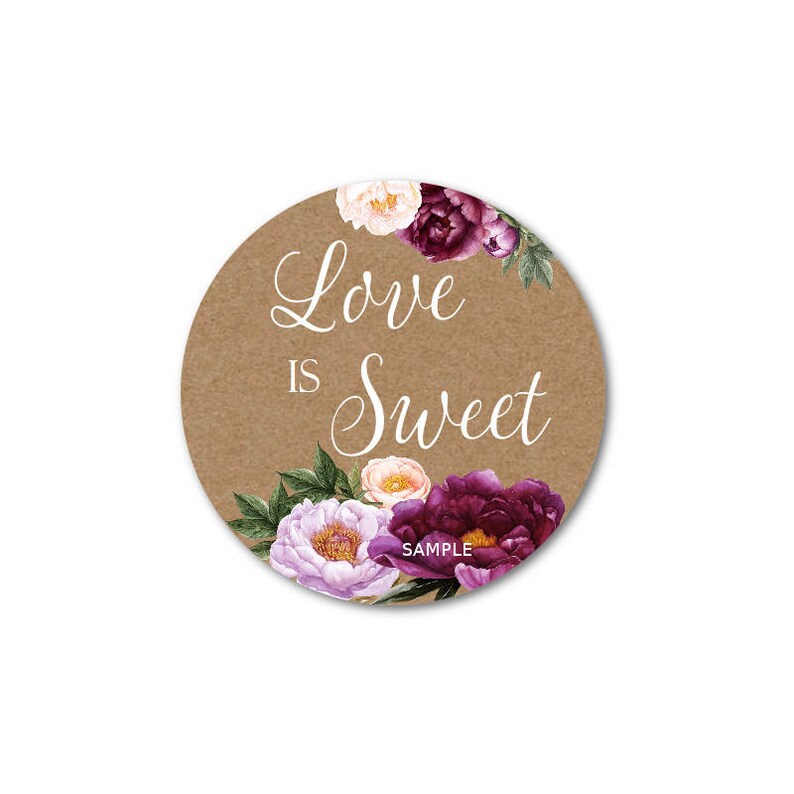 Love is SWEET stickers Wedding Favor Stickers Personalized Etsy